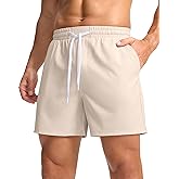 Soothfeel Men's Athletic Running Shorts with Zipper Pocket 5/7 Inch Quick Dry Tennis Shorts Gym Workout Shorts for Men