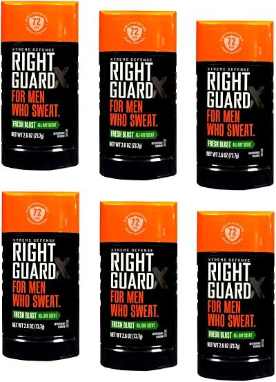 Right Guard Xtreme Defense 5 Antiperspirant Deodorant Fresh Blast 2.6 oz 6 Pack
