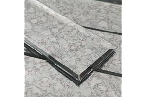 Soulscrafts Peel and Stick Antique Mirror Tiles, 3x10 Inch Beveled Mirror Subway Tiles for Kitchen Backsplash Bathroom Wall 24 Pcs