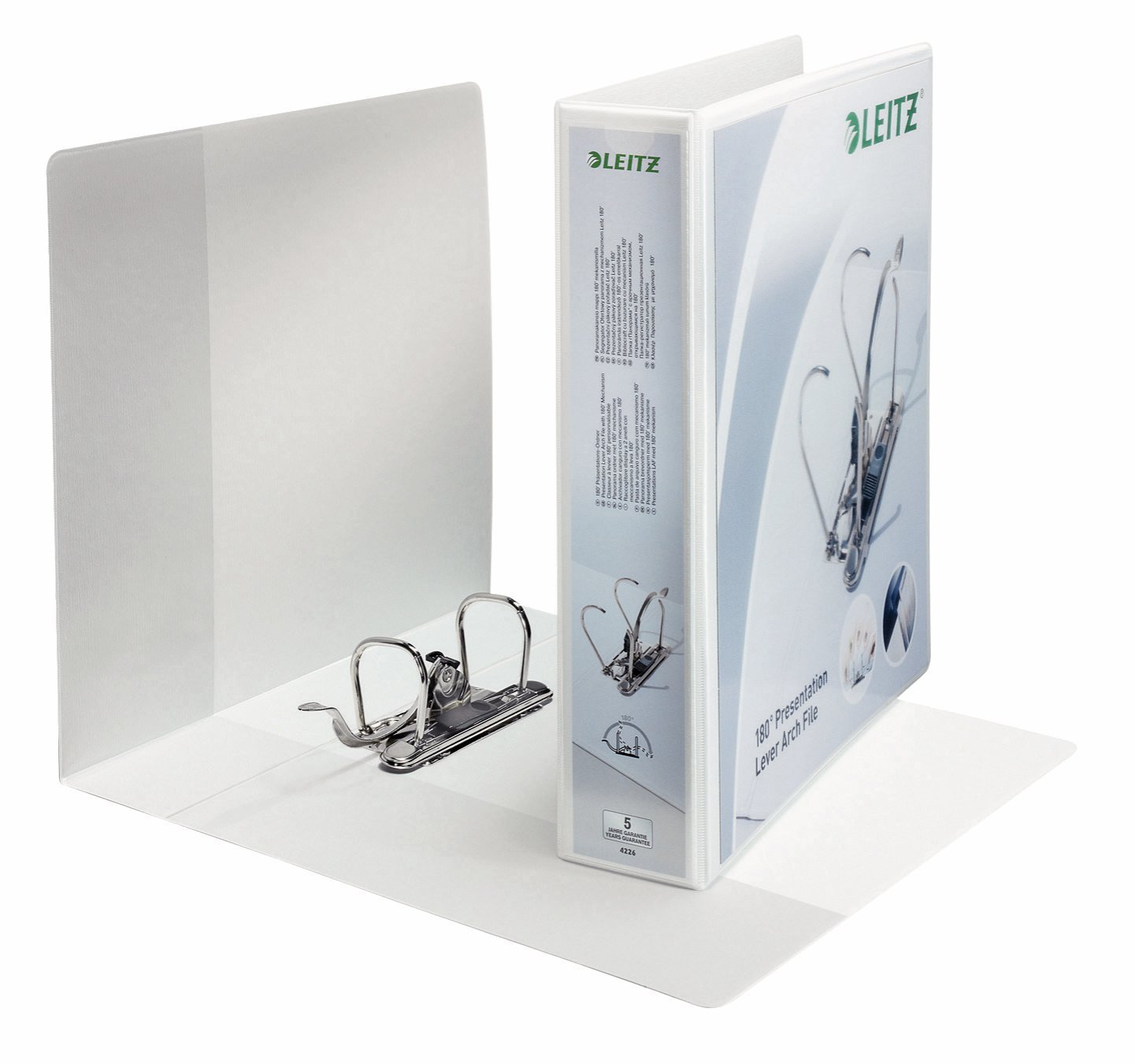 Leitz A4 Maxi 5 cm Spine Presentation Lever Arch File - White