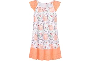 Vieille Girls Nightgowns Cute Princess Sleepwear Flutter Sleeve Pajamas Nightie Dress 5-12 Years