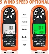 BTMETER BT-816B Handheld Anemometer Wind Speed Temp LCD Backlight view 3