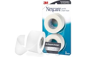 Nexcare Gentle Paper Medical Tape, 1 Inch x 10 Yards (2 Rolls) – Hypoallergenic First Aid Surgical Tape for Sensitive Skin, Latex-Free