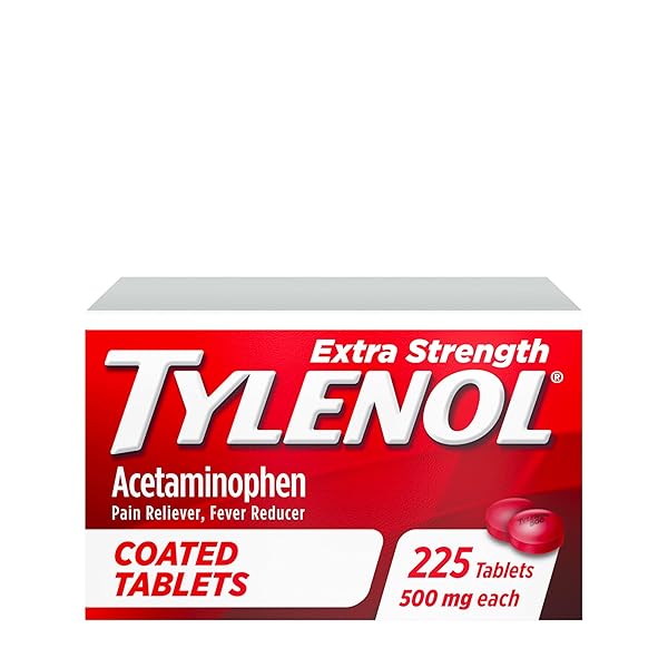 TYLENOL EXTRA STRENGTH PAIN RELIEVER & FEVER REDUCER, ROUND COATED TABLETS, 500 MG ACETAMINOPHEN PAIN RELIEF PILLS FOR HEADACHE, TOOTHACHE & MINOR ARTHRITIS PAIN, 225 CT