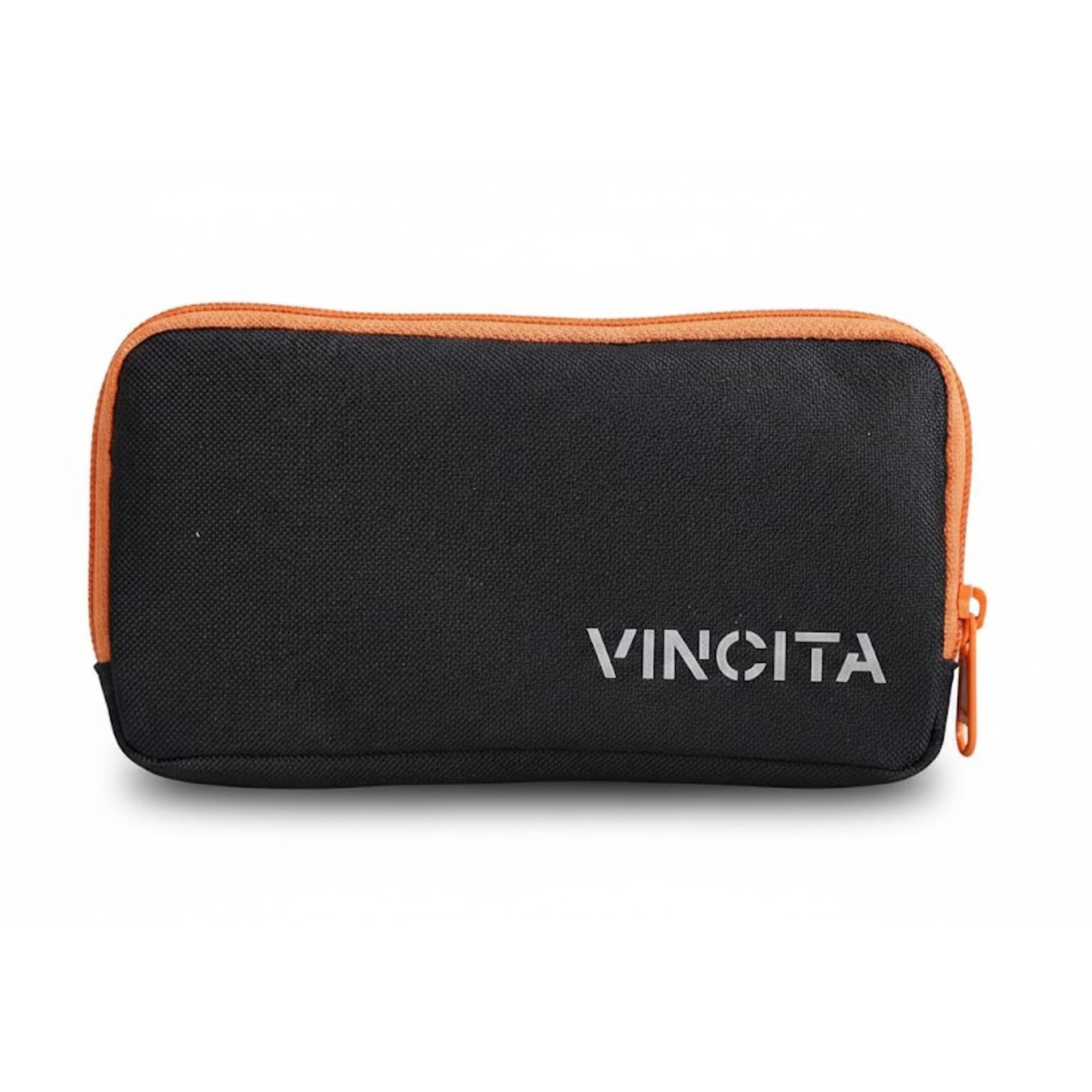 Vincita Essentials Case - Cycling Wallet Made from Tough 600D Polyester Water-Repellant Storage Pouch - Cards and Phone (Black/Orange)
