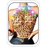 BODIY Light Up Crystal Bra Chain top LED Rhinestones chest chain Sparkly Body Jewelry for Women