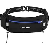 Fitletic - Ultimate II Running Pouch with Gels, Runners Pouch, Running Waist Belt with Gel Loops, Exterior Pocket, Inner Pocket, and Integrated Bib Toggles, Running Accessories