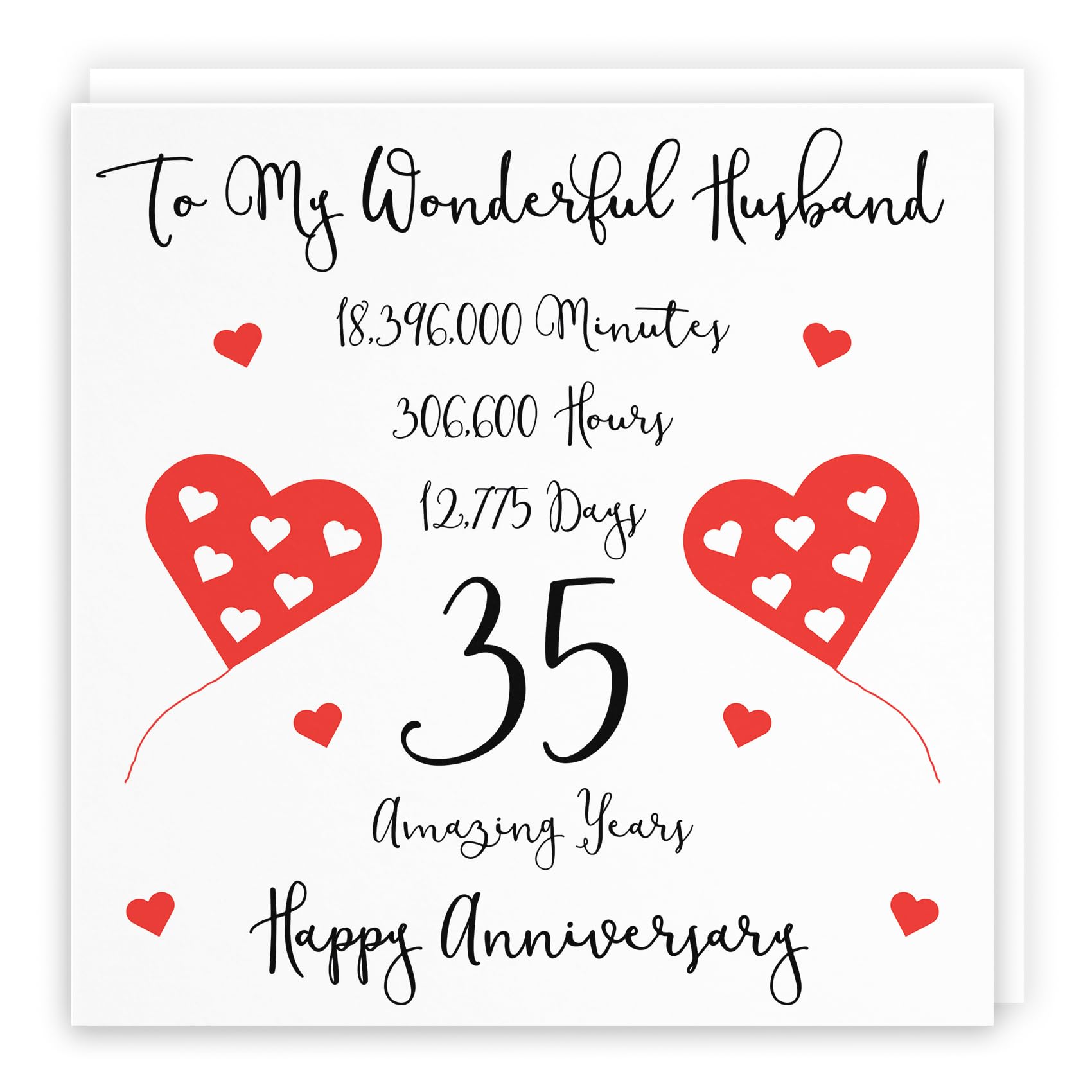 Hunts England - Romantic Husband 35th Wedding Anniversary Card - To My Wonderful Husband - 35 Amazing Years - Timeless Collection — image 1