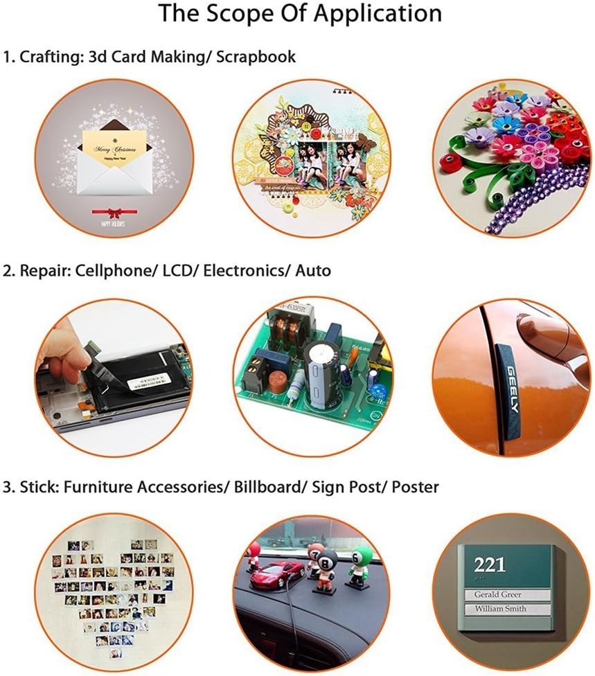 Double Sided Adhesive Tape Kaisiking 5mm / 10mm x 25M Heat Resistant High Adhesion Transparent Acrylic Tape, LCD Screen Repair Sticker for Cell Phone Touch Screen Repair: Home Improvement