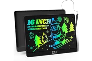 KINAYUE LCD Writing Tablet,16 Inch Colorful Screen Doodle Board Toddler Educational Toys for 3 4 5 6 Years Old Boys Girls Reusable Portable Drawing Tablet Christmas Toys Gifts for Kids (Black)