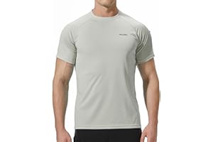 Pausel Men's Rash Guard Swim Shirts Short Sleeve UV Sun Protection Quick Dry UPF 50+ SPF Fishing Beach Water Shirt