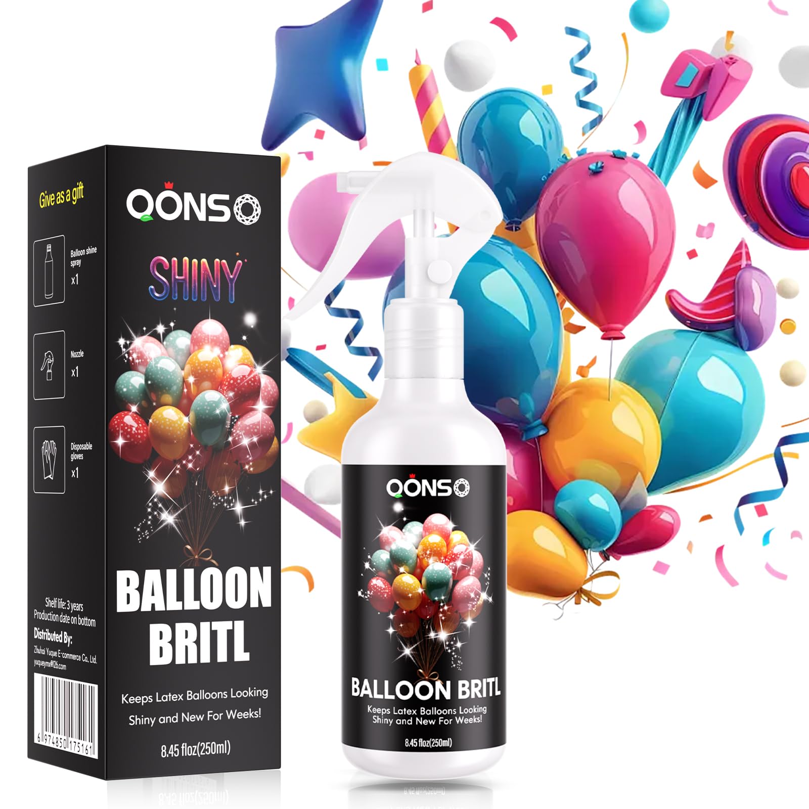 Photo 1 of 8.45 OZ Balloon Spray Shine For Latex Balloons To Last Longer And Shine For Outdoor Party Home Decoration Commercial Activities Exhibitions Wedding Decoration School Activities