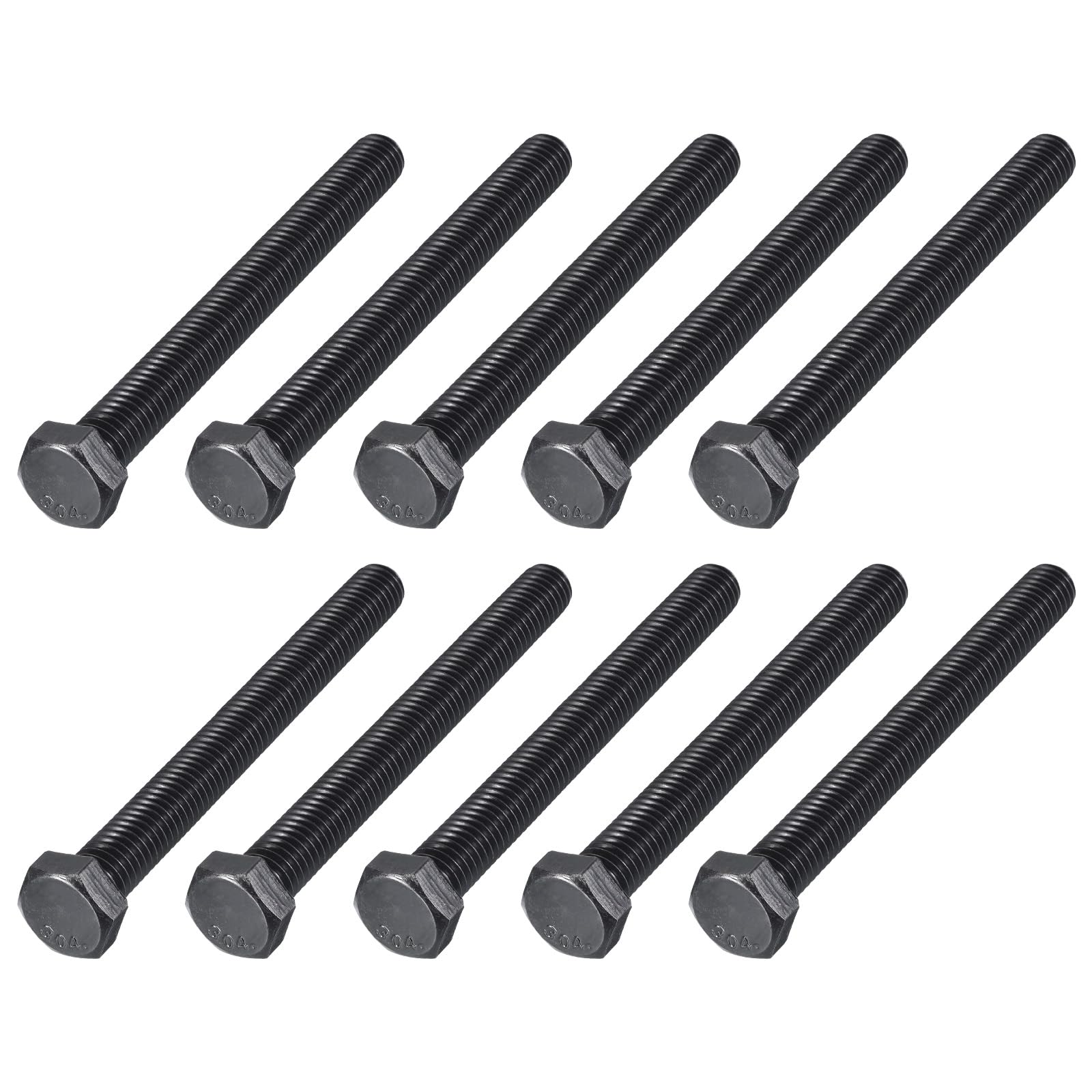 METALLIXITY Hex Head Bolts (1/2-13 x 5") 20Pcs, 304 Stainless Steel 18-8, Fully Threaded, External Hex Drive, Hex Head Screw Bolt, Black Oxide โ image 1