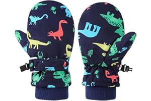 FUOITA Toddler Snow Gloves Toddler Waterproof Mittens Kids Ski Gloves Fleece Lined Kids Mittens Winter for Boys Girls