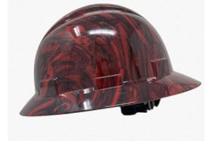 ACERPAL Full Brim Vented Tattoo/Skull Design Gloss Finish OSHA Hard Hat with 6-Point Suspension