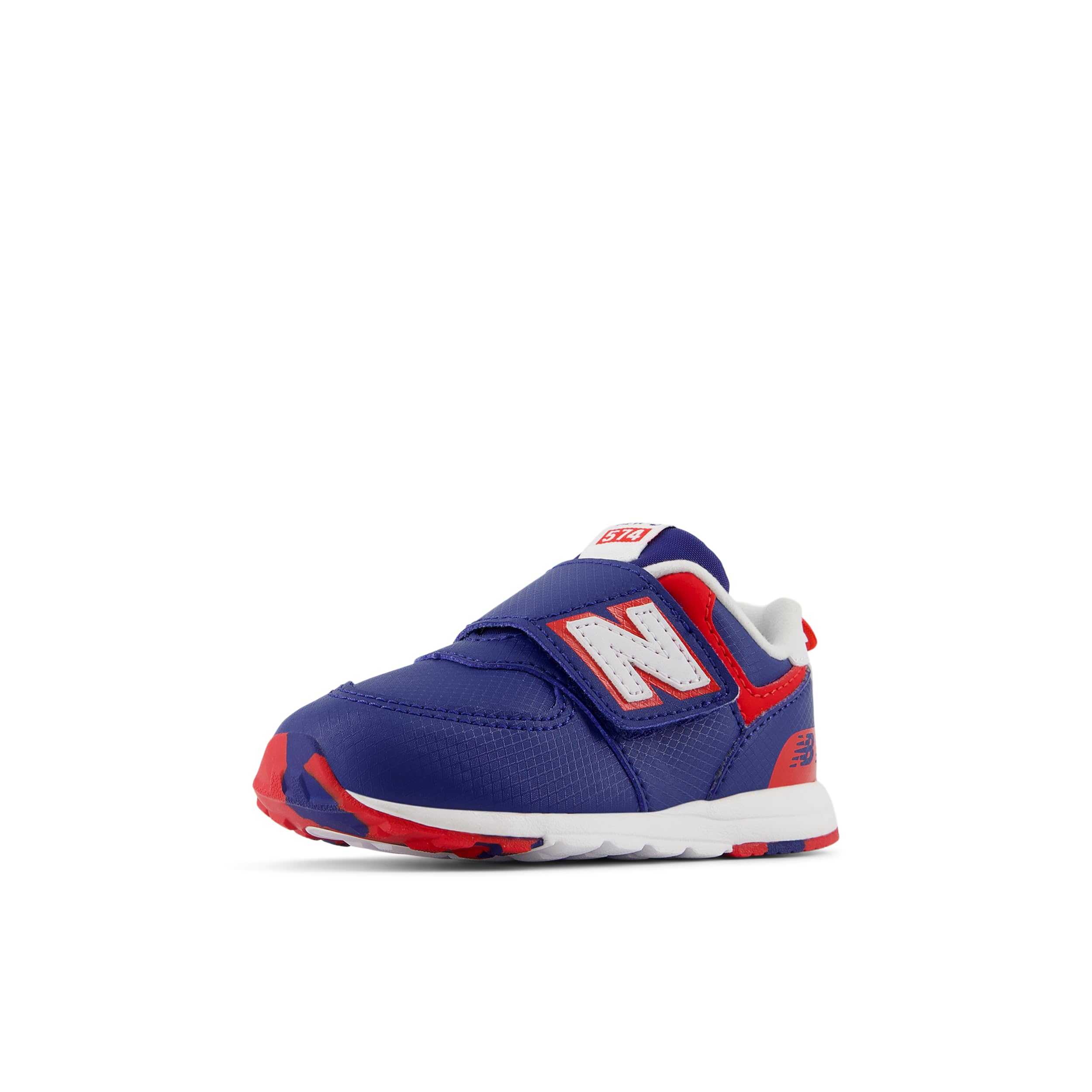 New Balance Kid's 574 V1 New-B Hook and Loop Sneaker, Inkwell/White, 3.5 W Infant Image