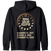 Solar Eclipse 2026 2024 2017 Total Solar-Eclipse 26 Zip Hoodie