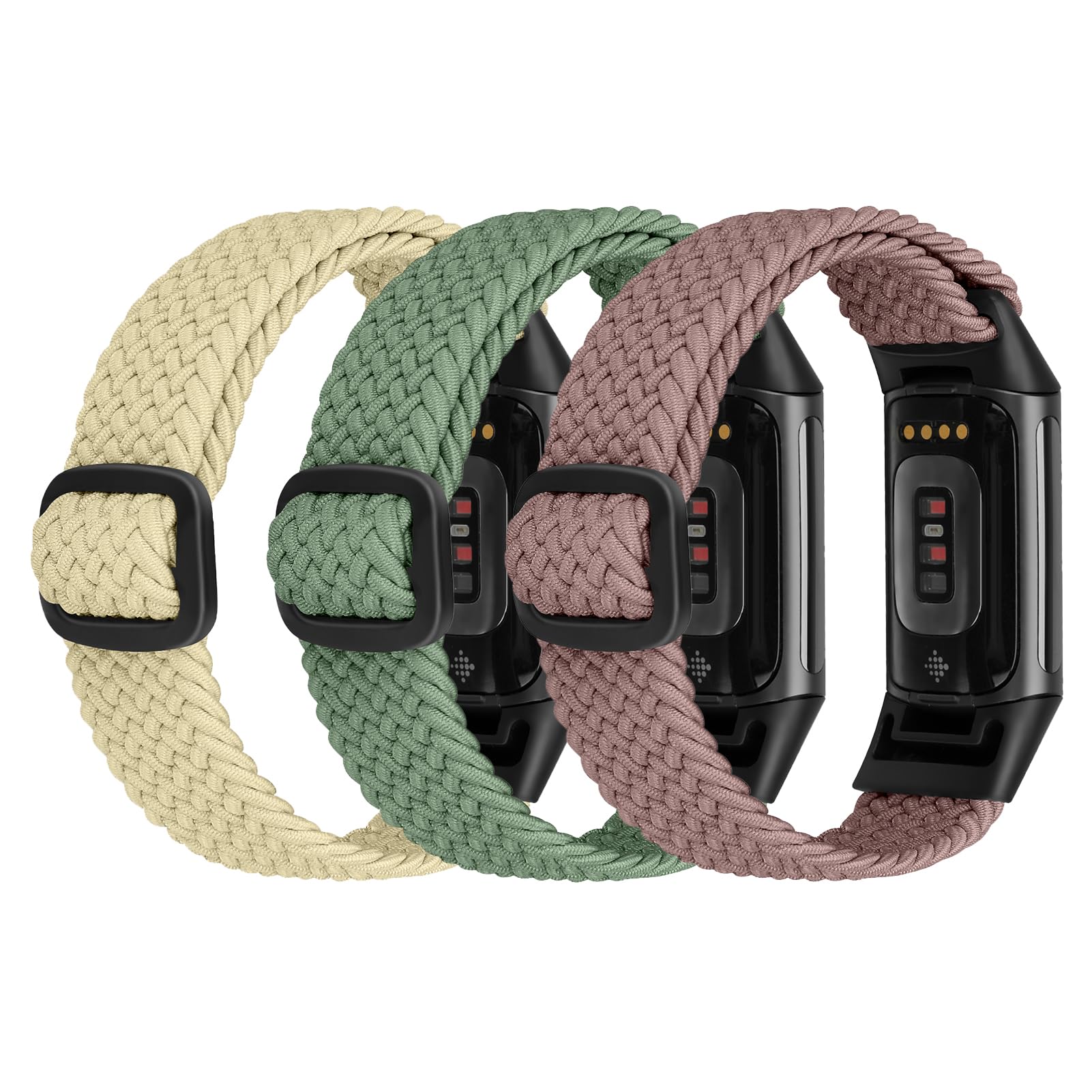 Ecogbd Elastic Nylon Replacement Strap Compatible with Fitbit Charge 5, Soft Fabric Adjustable Breathable Sport Wristband for Women Men