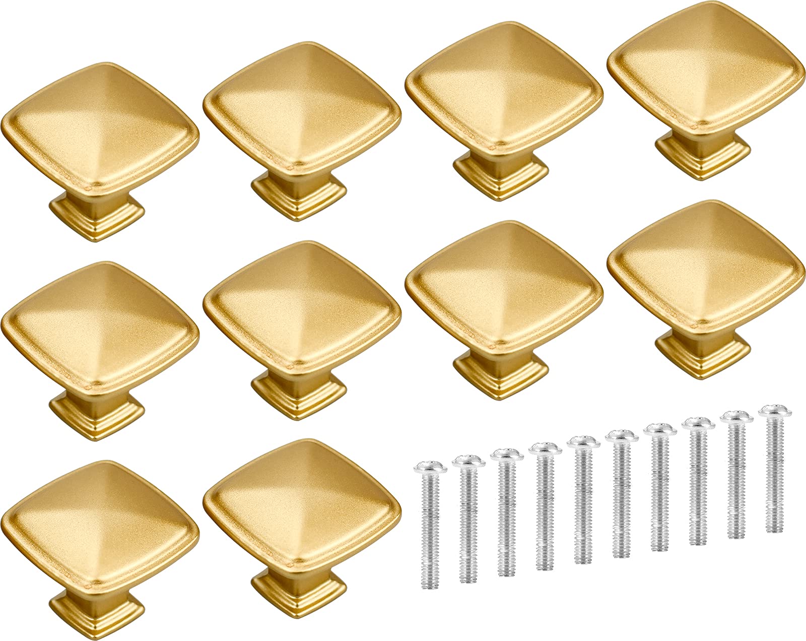 Winfred 10 Pcs 9009 Door Knobs Drawer Handles Gold Aluminium Alloy for Cupboards, Doors, Drawers and Cabinets
