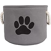 Bone Dry Pet Storage Collection Collapsible Bin, Small Round, Gray