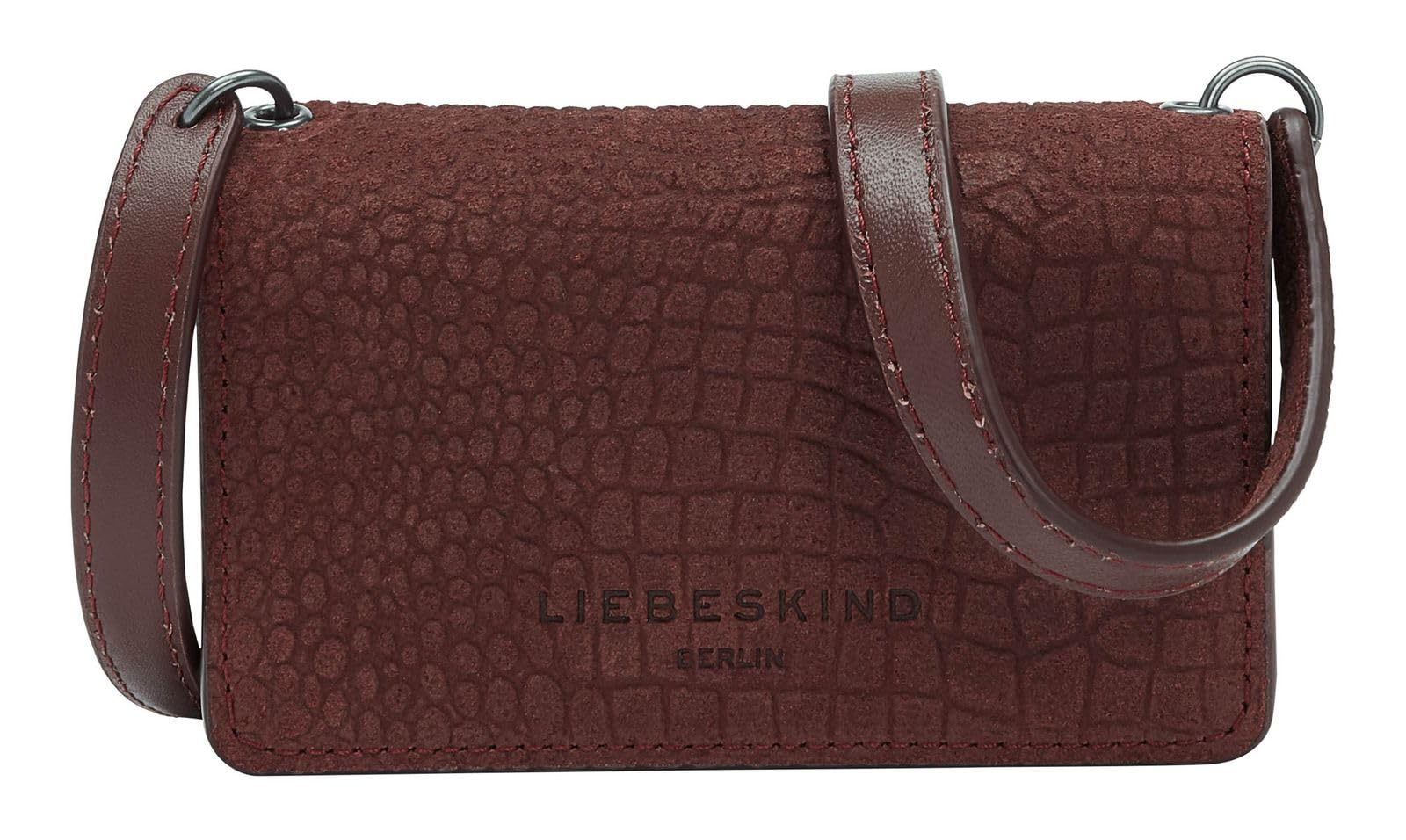Liebeskind Berlin Women's Suede Lizard Sina Billfold, Merlot-4974, Small
