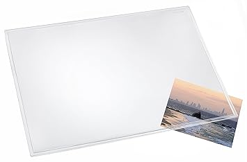 Läufer 43700 Durella transparent glasklar, durchsichtige Schreibtischunterlage 50x70 cm, transparente Schreibunterlage für ho