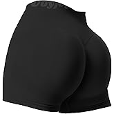 VOYJOY Women Workout Shorts 3.6" Scrunch Butt Lifting Gym Shorts Seamless Yoga Biker Shorts