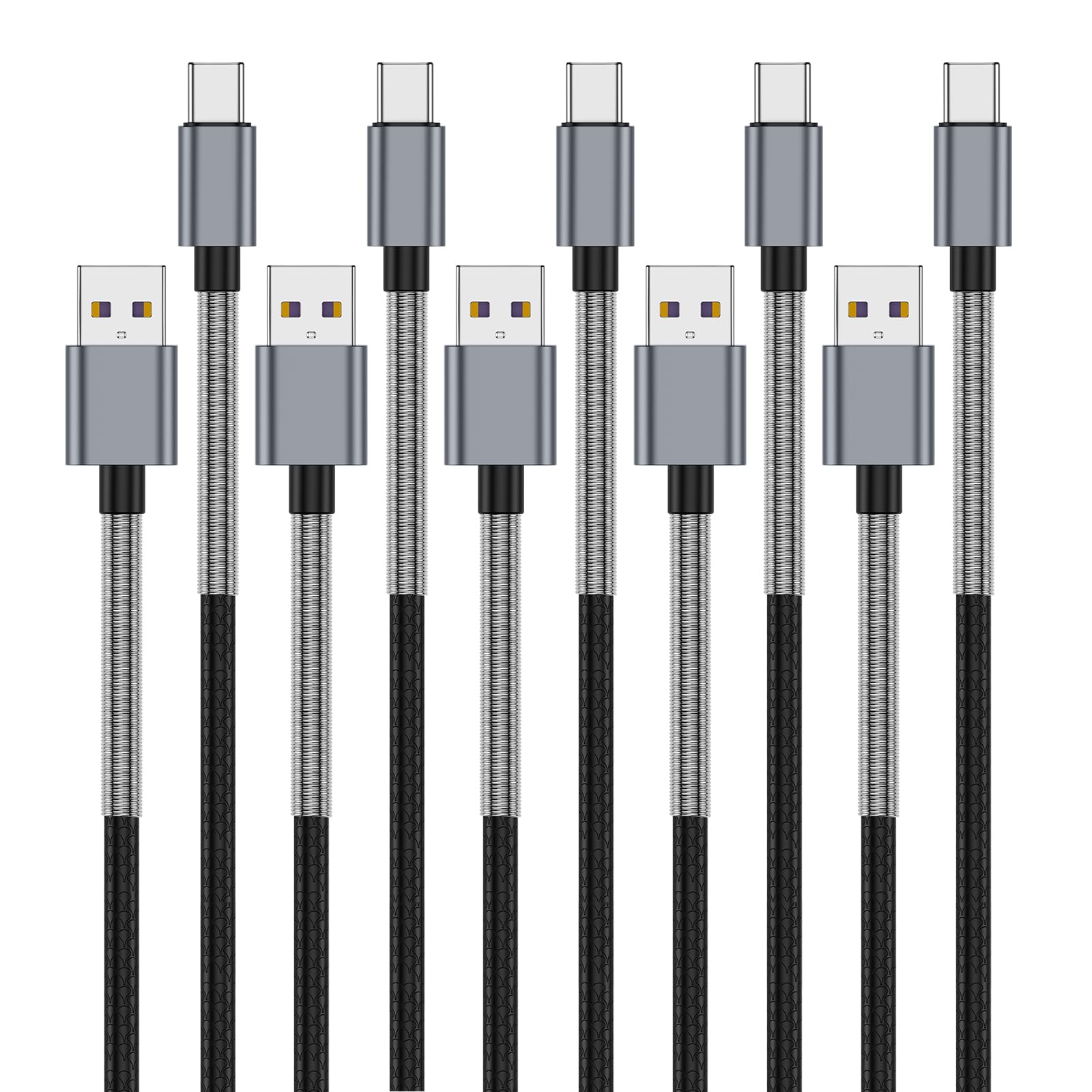 Photo 1 of [5Pack 6ft] Compatible with Samsung Galaxy S9 S10 S8 Plus Charger Cord(3A Fast Charging), TPE USB C Type Charger Cable,USB A to Type C Replacement for Samsung A32/A12/A10e/A20/A51 20/9/8,LG-Gray