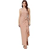 Adrianna Papell Womens Metallic Knit Cascade Gown