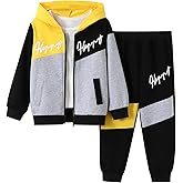 Zylvae Kid Boys' CLothes Half-Zip Hoodie Top and Sweatpants Set Fall Outfit for Ages 6-12
