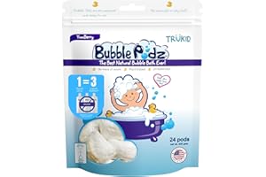 TruKid Bubble Podz Bubble Bath for Baby & Kids, Gentle Refreshing Bath Bomb for Sensitive Skin, pH Balance 7 for Eye Sensitivity, Natural Moisturizers and Ingredients, Yumberry (24 Podz)