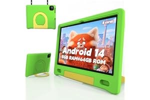 ITDULCET Kids Tablet with Strap, Android 14 Tablet for Kids 10 inch , Toddler Tablet Octa-Core 64GB 1TB Expandable, Children's Tablet with Case, Bluetooth WiFi Parental Control Dual Camera, 12-hr battery