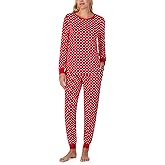 kate spade new york Women's 2-Piece Long Sleeve Crew Neck Top & Jogger Pants Pajama Lounge Set, Velour, Drawstring Waist