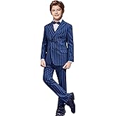 Marvelous World Boys' 7-Piece Double-Breasted Slim Fit Suit Set