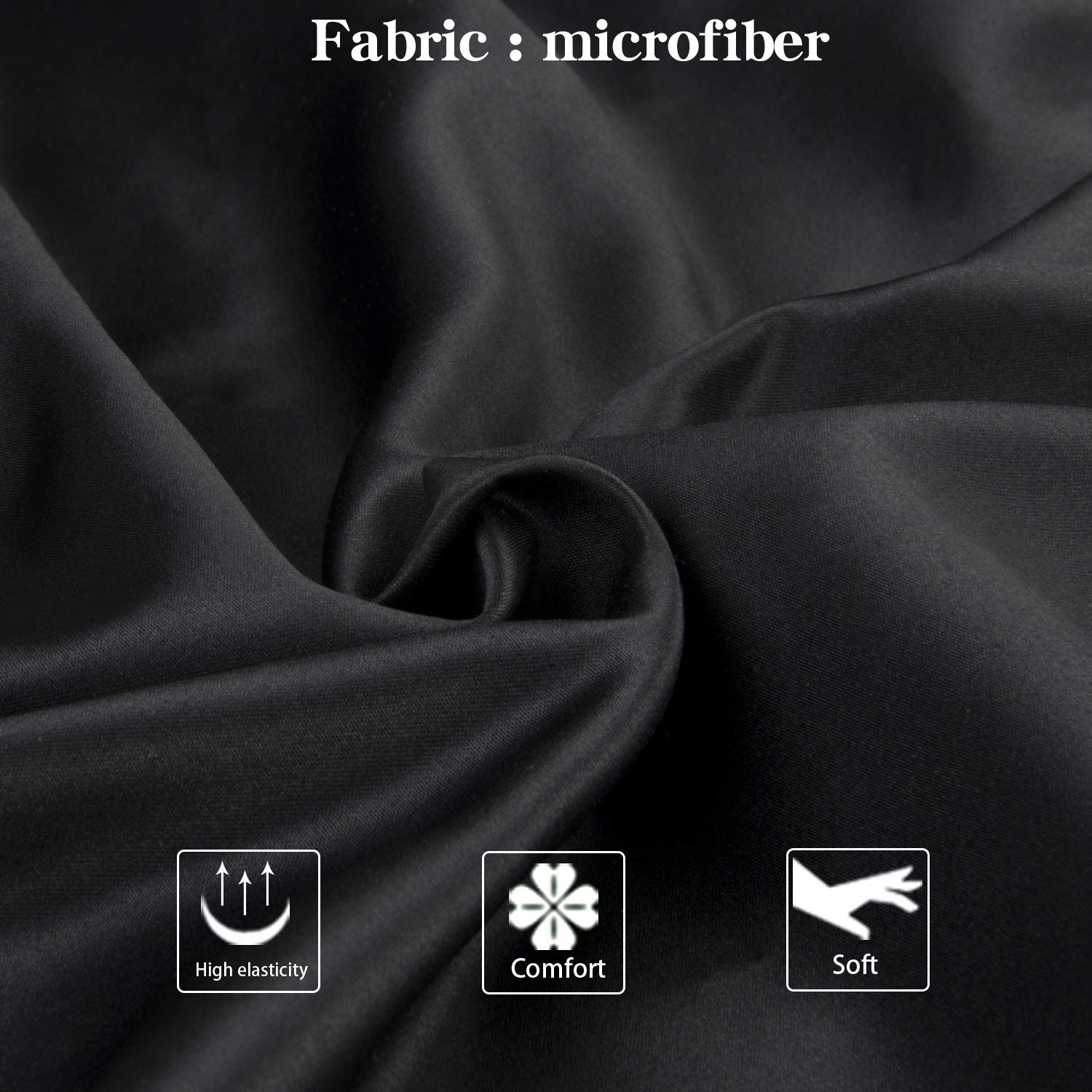 NTBAY Zippered Satin Pillow Cases for Hair and Skin, Luxury Queen Hidden Zipper Pillowcases Set of 2, 20x30 Inches, Black - Image 2