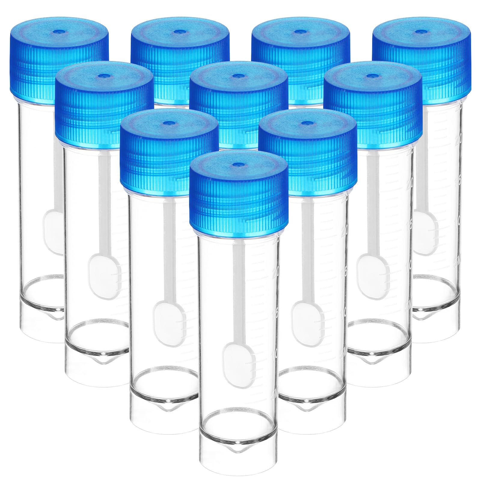 ULTECHNOVO 25-30Ml Stool Cup with Spoon Lid - 10 Pack Plastic for Safe Fecal Sample Collection and Testing