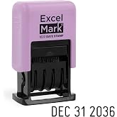 ExcelMark 1822 Self Inking Date Stamp &ndash; Perfect for Shipping, Receiving, Expiration and Due Dates (Black Ink, Violet Mount)