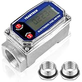 Turbine Flow Meter 3/4" inch Digital LCD Display with NPT Counter | Oil Flowmeter Kerosene Diesel Fuel Flow for Measure Diesel Kerosene Gasoline