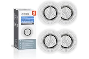 Brushmo Brush Head Replacements Compatible with Clarisonic Mia 1, Mia 2, Mia Fit, Alpha Fit, Smart Profile Uplift and Alpha Fit, Sensitive Facial 4 Pack (Sensitive)