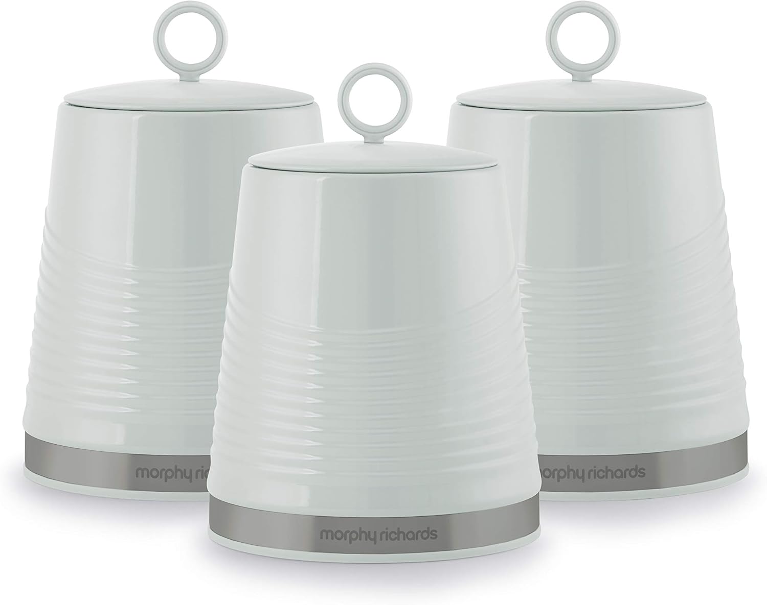 morphy richards tea coffee sugar canisters white