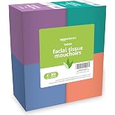 Amazon Basics Facial Tissues with Lotion, 2-Ply, 300 Count (4 Boxes, 75 Tissues per Box), Packaging May Vary