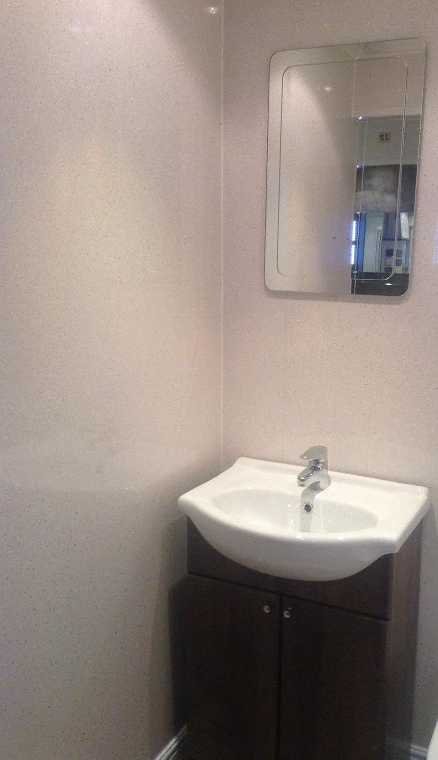 DBS Beige Sparkle 8mm Wall Cladding Ceiling Kitchen Sparkly Bathroom Panels PVC Wet Wall Shower (4 Pack), 250mm x 2600mm x 8mm - Image 5