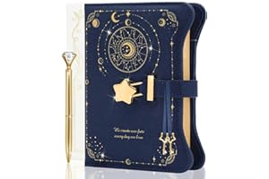 hi!SCI Diary with Lock and Keys for Girls and Women, Locking Diary for Gift Ideas with Gift Box and Pen and Bookmark, Journal for Women with 360 Kraft Pages, B6 Refillable Notebook with Lock for Writing (Midnight Blue)