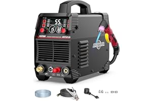 ARCTAYLOR 55Amps Plasma Cutter, CUT55P Non-Touch Pilot Arc Plasma Cutter Machine,110/220V Dual Voltage IGBT Inverter, Air Sensor Technology, Large Digital Display Plasma Cutting Equipment