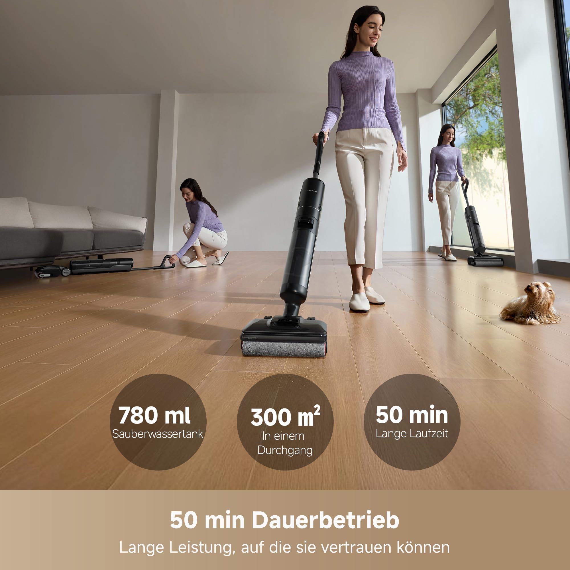 dreame H12 Pro FlexReach Nass- und Trockensauger, Flaches 180°-Design, Trocknung in 5 Minuten, 18.000 Pa Saugkraft, 90 °C Heißwäsche, Doppel-Kantenreinigung, Reinigung in 50 Minuten 8