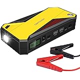 DBPOWER 600A Peak 18000mAh Portable Car Jump Starter (up to 6.5L Gas & 5.2L Diesel Engine）Battery Booster Phone Power Bank with Smart Charging Port, Compass & LCD Screen and LED Light (Black/Yellow)