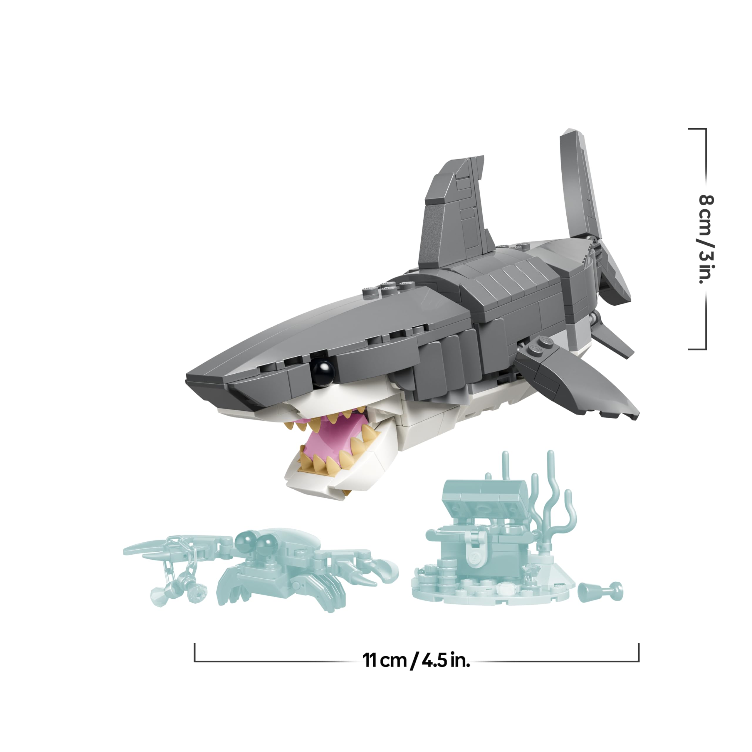 LEGO Creator 3-in-1-Set Wilder Hai mit Schatztruhe - Kreatives Spielzeug & Konstruktionsspielzeug - Meerestiere Bauset mit Hai Figur - Geschenk für Kinder ab 8 Jahren mit 3 Bauoptionen - 31381 7