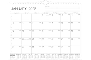 BOWCUK 2025-2026 Wall Calendar - Dec. 2024 – Jun. 2026, 19 Months Calendar 2025-2026, 14.57 x 11.42 In, 2025 Calendar, Monthly Calendar with Week Numbers, Large Blocks, Thick Paper, Yearly Overview ＆ Notes