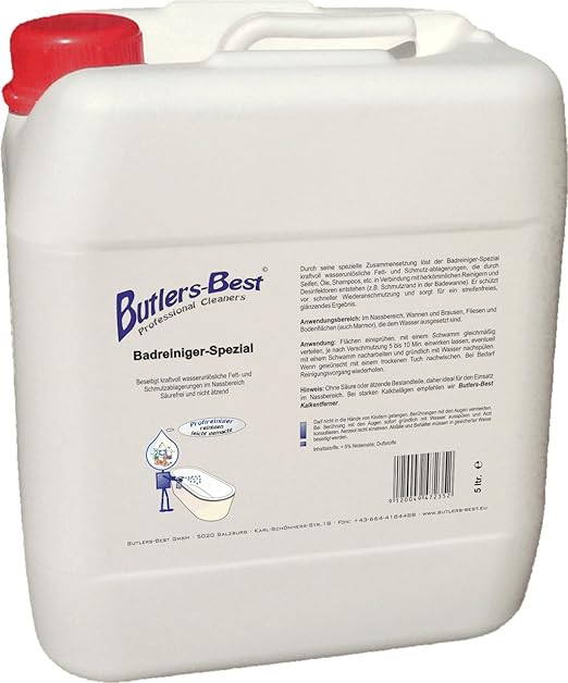 Badreiniger-Spezial - für Duschtassen und Badewannen aus Acryl - säurefrei und nicht ätzend - 5 ltr. Kanister