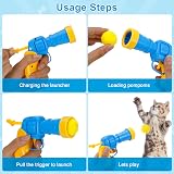 Zuimei Interactive Cat Ball Launcher with 100 Soft Plush Balls Indoor Toy view 2